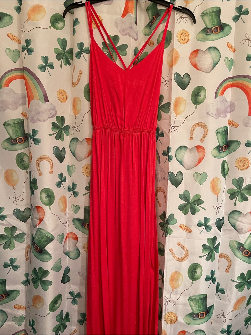 silence + noise Red Strappy V-Neck Maxi Dress